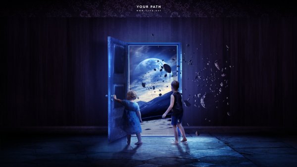 Cute Fantasy Dreamy out the door bright moon view Hi Res Wallpapers Fantasy