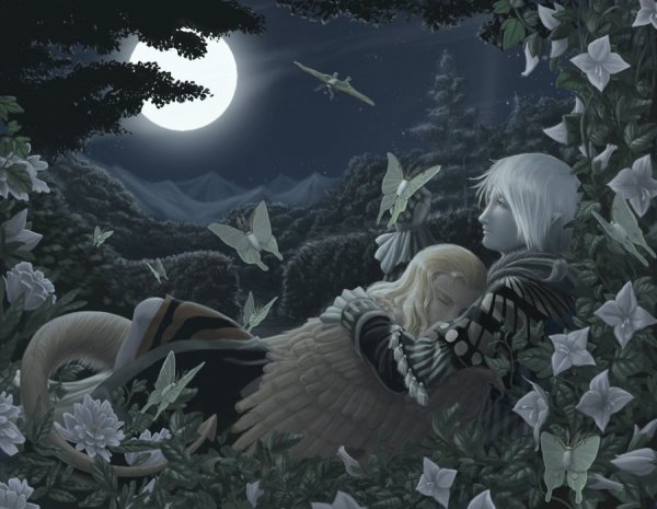 Moonlight garden by hibbary on DeviantArt
